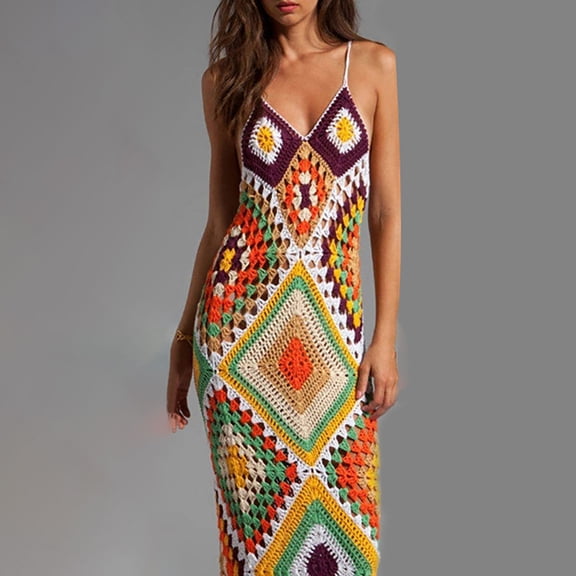 Vedolay Womens Dress Women's Standard Short-Sleeve V-Neck Swing Dress,Orange XS