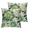 thumbnail image 2 of JRXY Sage Green Throw Pillow Covers, Geometric Floral Pillow Covers Elegant Gray Green White Decorative Dahlia Spring Farmhouse Pillow Case for Sofa Bed Decor,Set of 2 White, 2 of 6