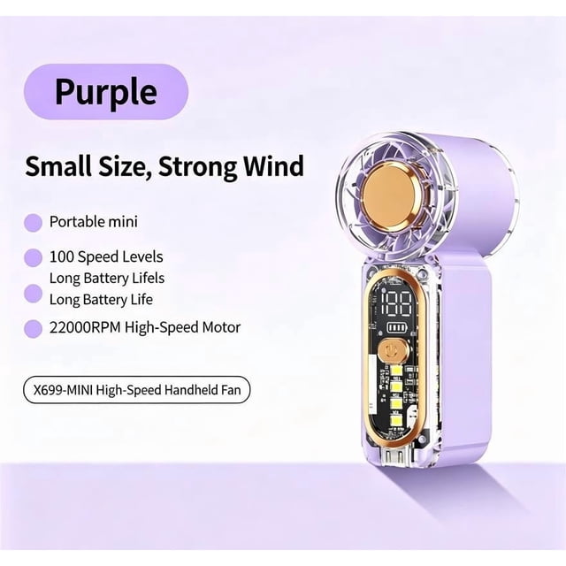 Mini Ventilador de Mano: Soplador de Bolsillo Recargable Por Usb con Potente Flujo de Aire Concentrado para Uso En Exteriores, Viajes, Desplazamientos y Refrigeración Diaria.
