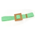 thumbnail image 3 of Lisingtool belt Women Elastic Woven Casual Summer Belt Stretch Skinny Belt With Wooden Buckle Green One Size, 3 of 3