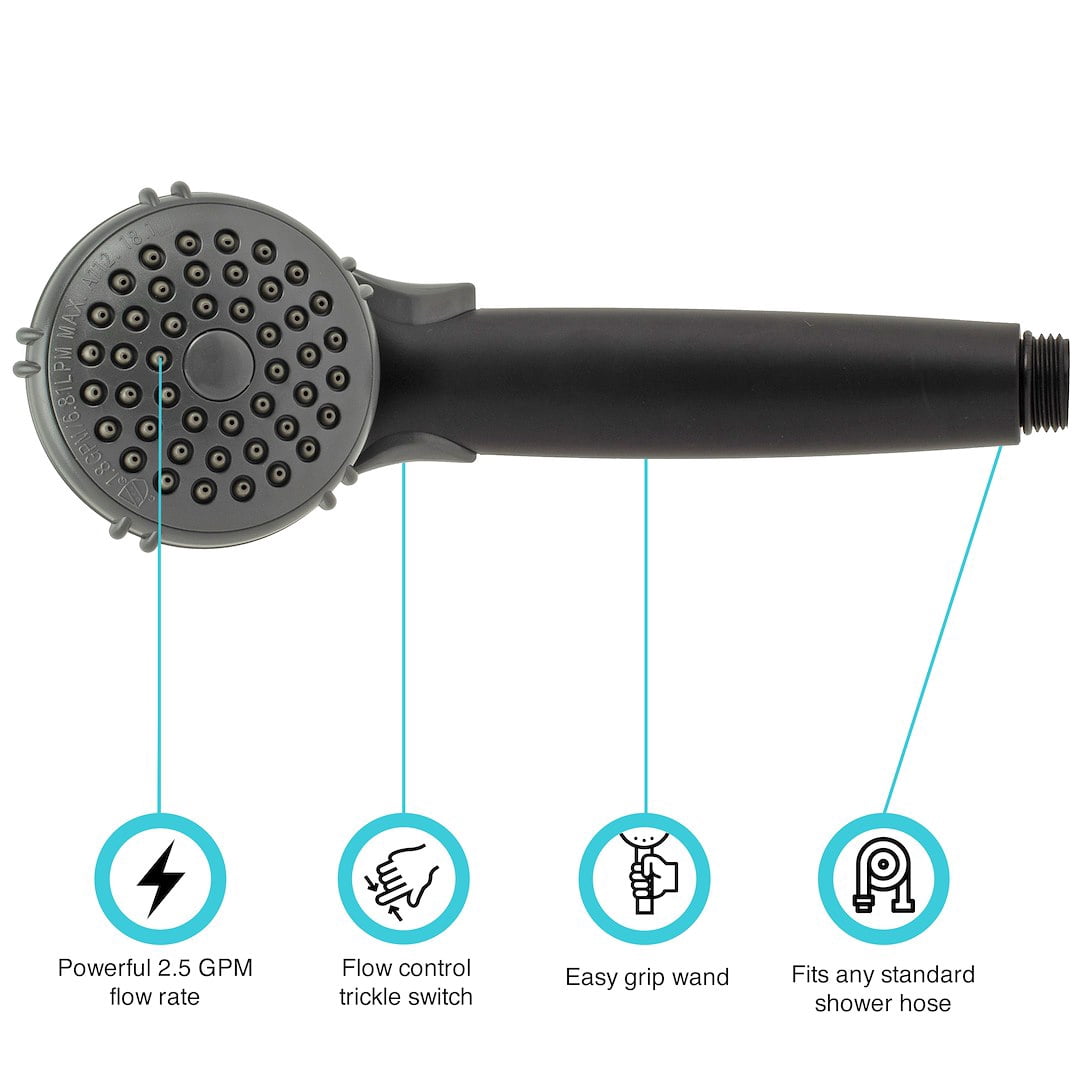 Dura Faucet DF-SA400-MB Rv Hand Held Shower Wand - Matte Black
