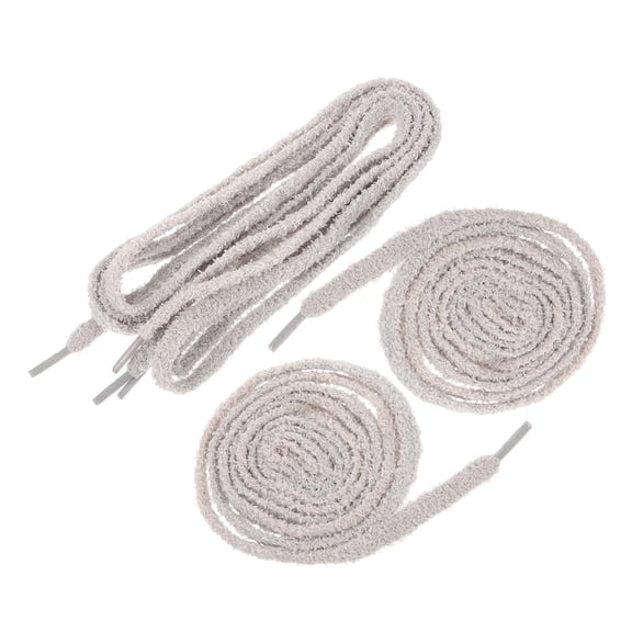 RENACLIPY 2 Pairs Extra Grey Shoe Laces for Sneakers Casual and Athletic Shoes Fuzzy Strings for Everyday Use