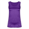 thumbnail image 5 of Womens Silk Satin Tank Tops Summer Tank Shirt Round Neck Sleeveless Blouse Camisole, 5 of 7