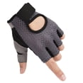 thumbnail image 5 of Guantes de entrenamiento con soporte para muñeca para mujeres y hombres, guantes de levantamiento de pesas, guantes de gimnasio sin dedos para ciclismo, entrenamiento, flexiones M, 5 of 5