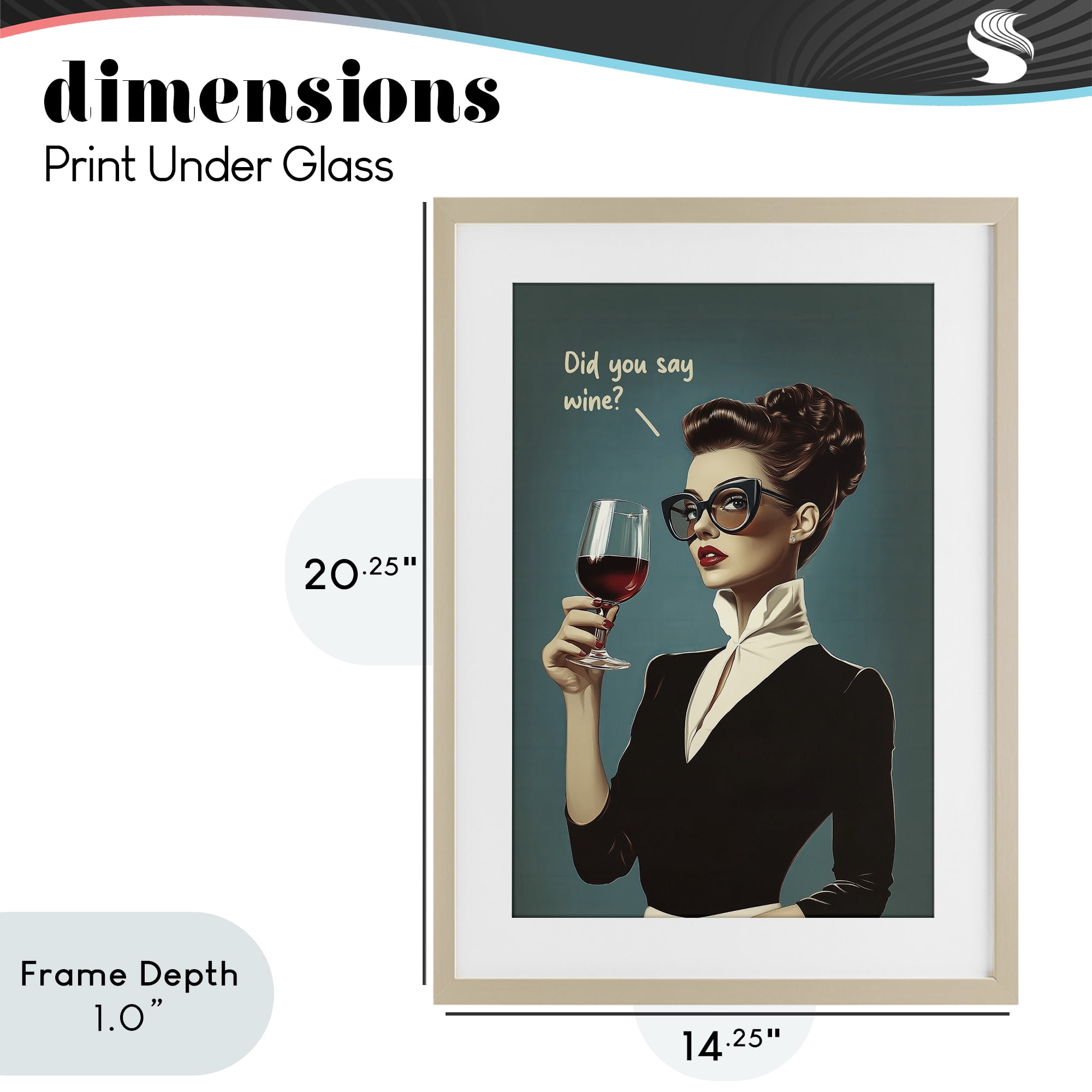 Stupell Industries Did You Say Wine Birch Framed Print Under Glass, design by Andreas Magnusson