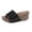 Black, variant on Chunky Platform Slides for Women Rivets Leather Wedge Sandals Summer Slip on Beach Shoes Ladies Arch Support Sandal 7.5 Black