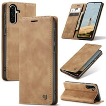 CaseMe Leather for Samsung Galaxy A56 5G Case, Flip Wallet Leather Case with Card Holder Magnetic Closure Shockproof Kickstand Protective Phone Cases Cover for Samsung Galaxy A56 5G 6.5-inch,Brown