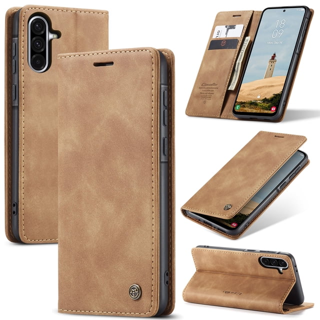 CaseMe Funda de Cuero para Samsung Galaxy A56 5G, Funda de Cuero con Tapa y Tarjetero con Cierre Magnético a Prueba de Golpes, Funda Protectora para Teléfono Samsung Galaxy A56 5G de 6,5 Pulgadas