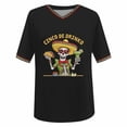 thumbnail image 4 of YMNXA Women's T Shirts Linen Short Sleeve V Neck Graphic Skeleton Embroidered Fashion Soft Breathable Tee Top For Casual Daily Wear,Black,L, 4 of 4