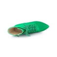 thumbnail image 4 of BLISSFUL STEP Women's Patent Leather Pointed Toe Lace Up Stiletto Heel Ankle Boots Grass Green 6.5, 4 of 8