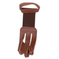 thumbnail image 1 of Trayknick Archery Finger Glove Adjustable 3 Finger Cowhide Brown Archery Finger Guard for Shooting, 1 of 13