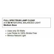 Chromalux Full Spectrum Light Bulb - A19 60W Clear 60 Watt 1 Unit