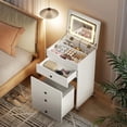 thumbnail image 2 of 20-Inch 3-in-1 Compact Vanity Desk with Flip Top LED Mirror, Hidden Storage Chair, and 2 Drawers, White, 2 of 9