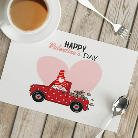 

Valentine s Day Linen Placemat Insulated Placemat Table Mat Household Napkins