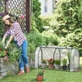 thumbnail image 4 of Costway Raised Garden Bed with Dual Zipper Door Greenhouse for Patios and Backyards Grey, 4 of 9