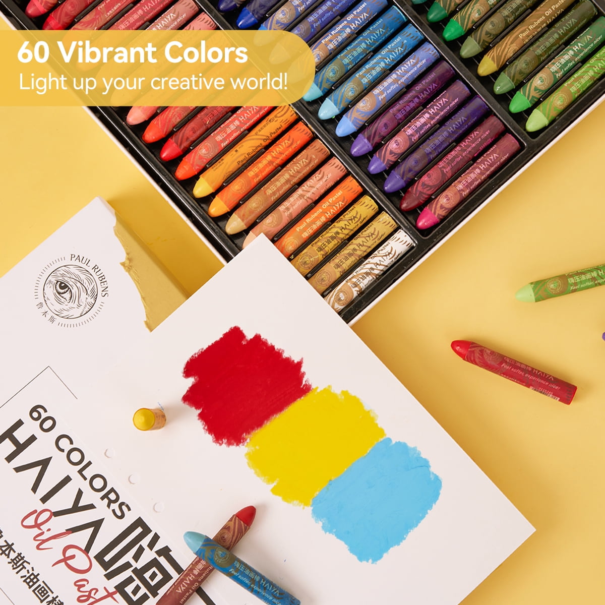 Paul Rubens Pastelli A Olio Set Da 60 Colori Vibranti E Cremosi – Per Artisti, Principianti, Studenti E Bambini