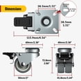 thumbnail image 3 of HOLKIE 2 inch Swivel Caster Wheels Set of 4 - Heavy Duty Casters for Furniture - No Noise TPR Wheels - Total Capacity 880 lbs, 3 of 9