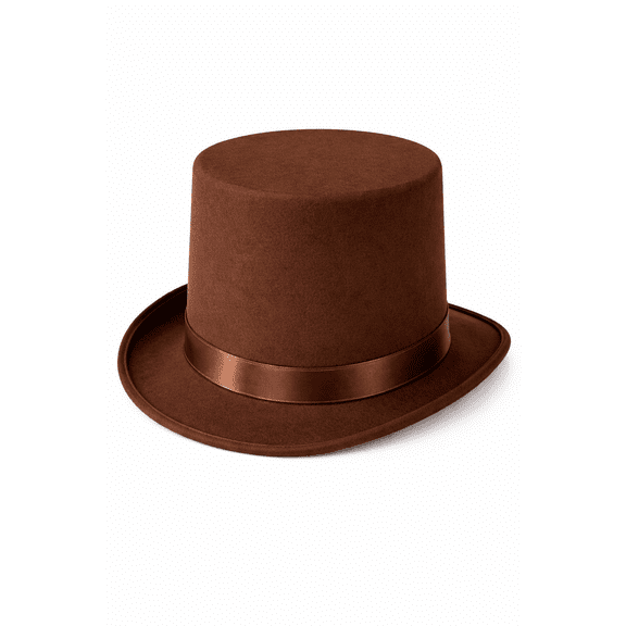 Adult's Brown Felt Top Hat Costume Accessory