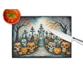 thumbnail image 5 of Calaveras Sugar Skulls Spooky Halloween Glass Cutting Board Large 12 in x 15 in, 5 of 5