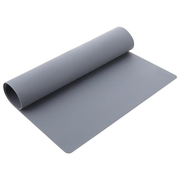 FOMIYES Grey Silicone Table Mat with Heat Insulation Non Skid Soft Foldable Placemat for Home