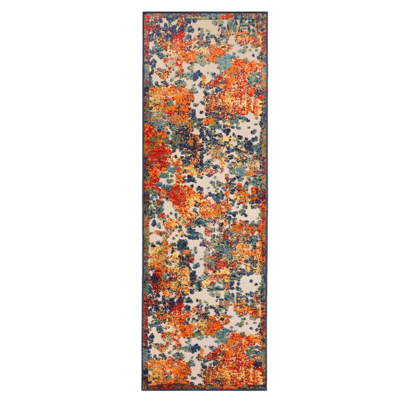 Superior Kalina Abstract Indoor/Outdoor Area Rug, 2.3' x 8', Cream