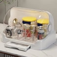 thumbnail image 4 of Portable Baby Bottle Drying Rack with Dustproof Lid, Removable Drip Tray, and Compact Storage Design Brown,1 x baby bottle organizer box,Brown, 4 of 5