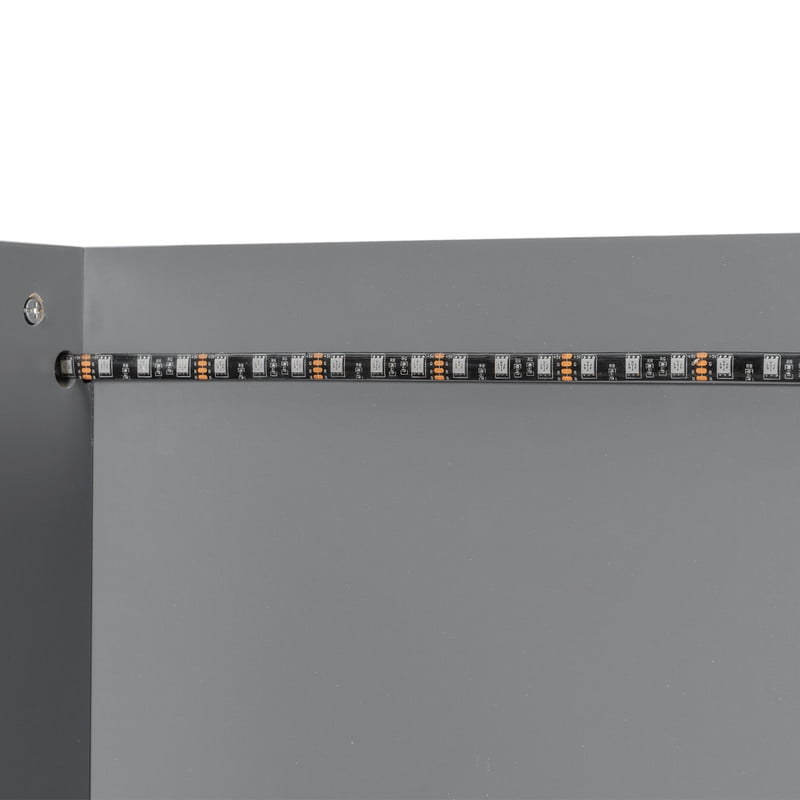Twin-Over-Twin Size Teens Storage Bunk Bed with Drawers & Shelves, Kids Bed Frame with Built-In Ladder & LED Light Strip