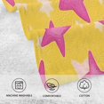 thumbnail image 5 of Yayeee 2 Pack Hand Towels for Bathroom 100% Cotton 16" x 28" Soft Absorbent Kitchen Towel, Large Pink Stars, 5 of 7