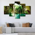 thumbnail image 2 of TISHIRON 5PCS Framed Waterfalls Theme Canvas Wall Art Set,60"x40" Green Tree Forest Nature Landscape Wall Canvas Art Decor, 2 of 7