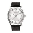 thumbnail image 1 of Bulova  Corporate Collection Mens Black Leather Strap Watch, Silver, 1 of 1