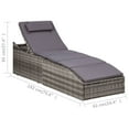 thumbnail image 2 of vidaXL Patio Lounge Chair with Cushion Outdoor Folding Sunlounger Poly Rattan, 2 of 9