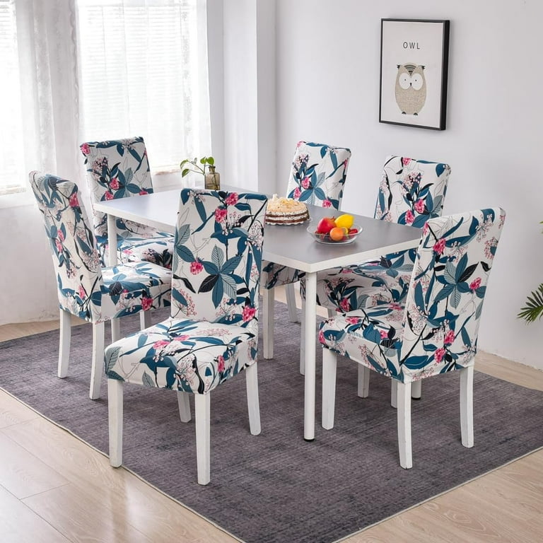 Dining Room Chair Covers Set of 6,Printed Pattern Parsons Chair