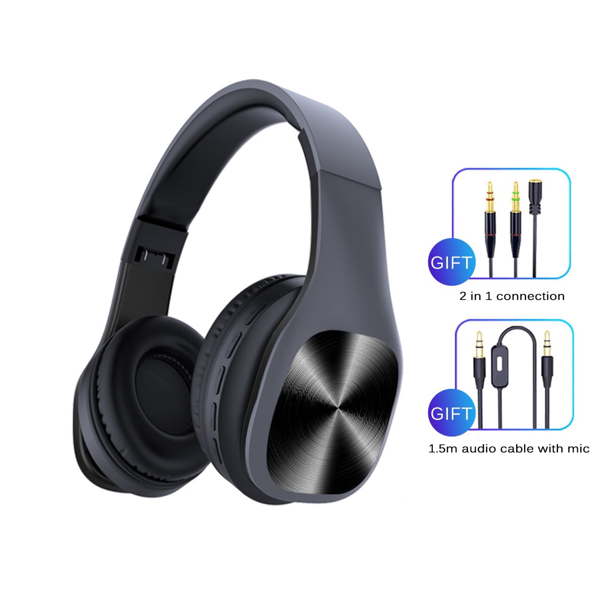Active Noise Cancelling Headphones with Mic, Wireless, Wired 2-in-1, Comfortable & Stereo Over Ear Headset, Fast Stream Low Latency, Ideal for PC & TV - Walmart.com
