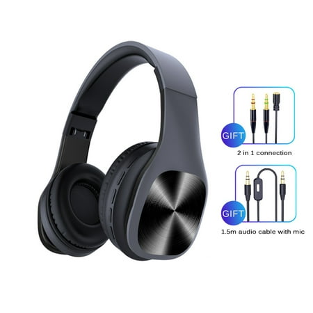 Active Noise Cancelling Bluetooth Headphones with Mic, Wireless, Wired 2-in-1, Comfortable & Foldable Stereo Over Ear Headset, Fast Stream Low Latency, Ideal for Phone, PC &