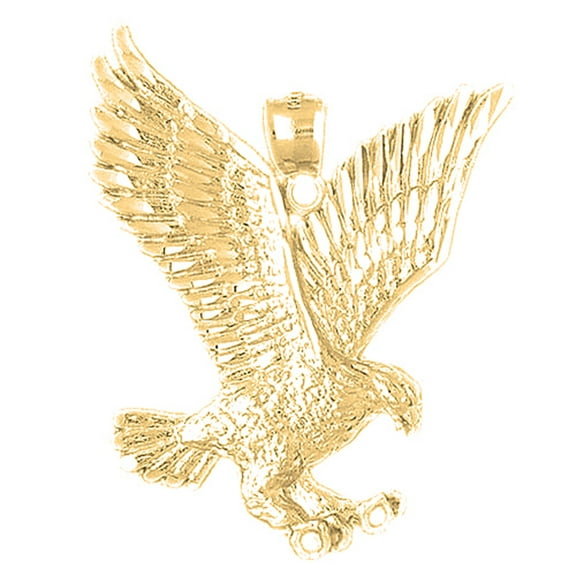 18K Yellow Gold Eagle Pendant - 51 mm