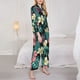 thumbnail image 3 of Balery Green Tropical Leaves Conjunto de Pijama con Estampado para Mujer, Conjunto de Dos Piezas con Manga Larga, Ropa de Dormir Suave con Bolsillos, Pijamas Cómodos-Large, 3 of 7