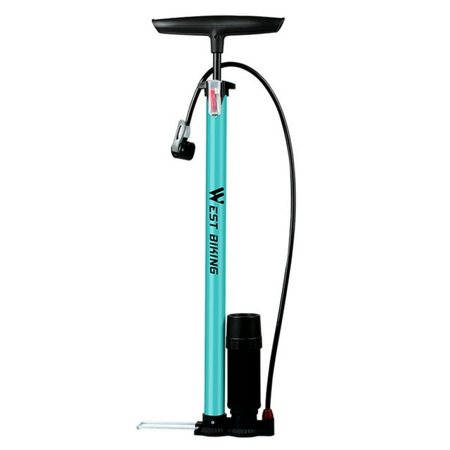 160PSI Bicycle Floor Pump with Pressure Gauge for Presta and Schrader Valves, Tire and Inner Tube Inflator with Multi-Function Ball Needle, Bicycle Tire Pump, Cycling Air Inflator