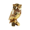 thumbnail image 4 of Estatua de búho dorado, colección de figuras de búhos, adorable adorno único, pequeña escultura de animal para dormitorio, chimenea, estante o repisa., 4 of 8