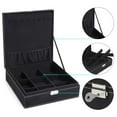 thumbnail image 3 of Mosiso Jewelry Box, Jewelry Storage Case Organizer Stackable for Girl Women Velvet Necklace Earring Bracelet Ring Watch Brooch Holder with Double Layer Lockable Display , Black, 3 of 7