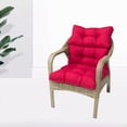 thumbnail image 3 of Cojín de asiento con mechones de color sólido, alfombrilla de respaldo alto para interiores y exteriores, para patio, sillón, cojín para asiento de pl Vino rojo Baoblaze cojines de asiento con mechones, 3 of 8