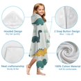 thumbnail image 7 of Light Green Dinosaurs Leaves Pattern Hooded Bath Towel，60"x35" for Ages 3 To 12 Kids, Quick Dry Lightweight Soft Microfiber Hood Beach Towel Cover Up for Kids, 7 of 7