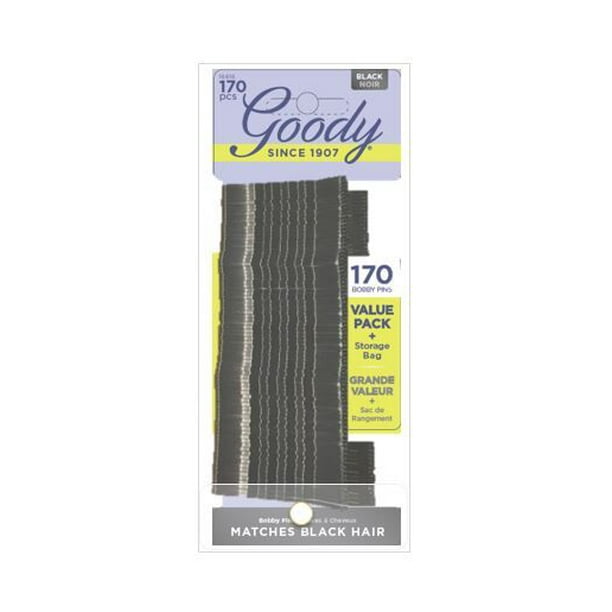 Goody Bobby Pins, Secure Hold Black Hair Pins, 170 ct