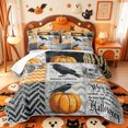 thumbnail image 2 of Manfei Cartoon Skull Halloween Quilt Full,Vintage Witch Print Full Bedspread Sets,3-Piece,1 Coverlet and 2 Pillowcases, 2 of 7