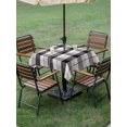 thumbnail image 4 of Outdoor Tablecloth with Umbrella Hole for Patio/Picnic/Party/Camping, Black Grey Plaid Waterproof Table Cloth Square Cover Washable, Modern Abstract Ombre Gingham Checkered (60"x 60"), 4 of 8