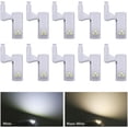 thumbnail image 1 of Paquete de 10 luces LED con sensor de bisagra para armario de cocina, armario, armario, blanco (blanco, 10 unidades), 1 of 5