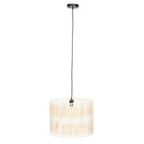 SAFAVIEH Valley A19 White Washed Rattan Pendant Light with White Washed Shade