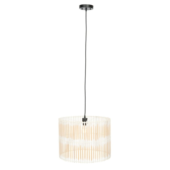 SAFAVIEH Valley A19 White Washed Rattan Pendant Light with White Washed Shade