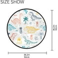 thumbnail image 4 of Dreamtimes Childish Doodle Striped Cute Dinosaurs Round Area Rug 3Ft Small Round Area Rug Soft Bedroom Entryway Foyer Throw Mat Washable Non-Shedding Non-Slip Sofa Nursery Carpet, 4 of 5