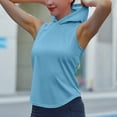 thumbnail image 2 of CFLVAEK Workout Tank Top for Women with Hood Loose Fit Sleeveless Yoga Tops Quick Dry Running Tennis Tank Tops Solid Color Curved Hem Shirts Sky Blue M, 2 of 6