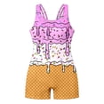 thumbnail image 5 of CHENge One Piece Swimsuit Girls 7-8 Ruffle Hem Solid Color Stretchable Fabric Upf 50+ Uv Sun Protection Criss Cross One Piece Swimsuits Wrap Tie Back Bathing Suit 9-16y, 5 of 6